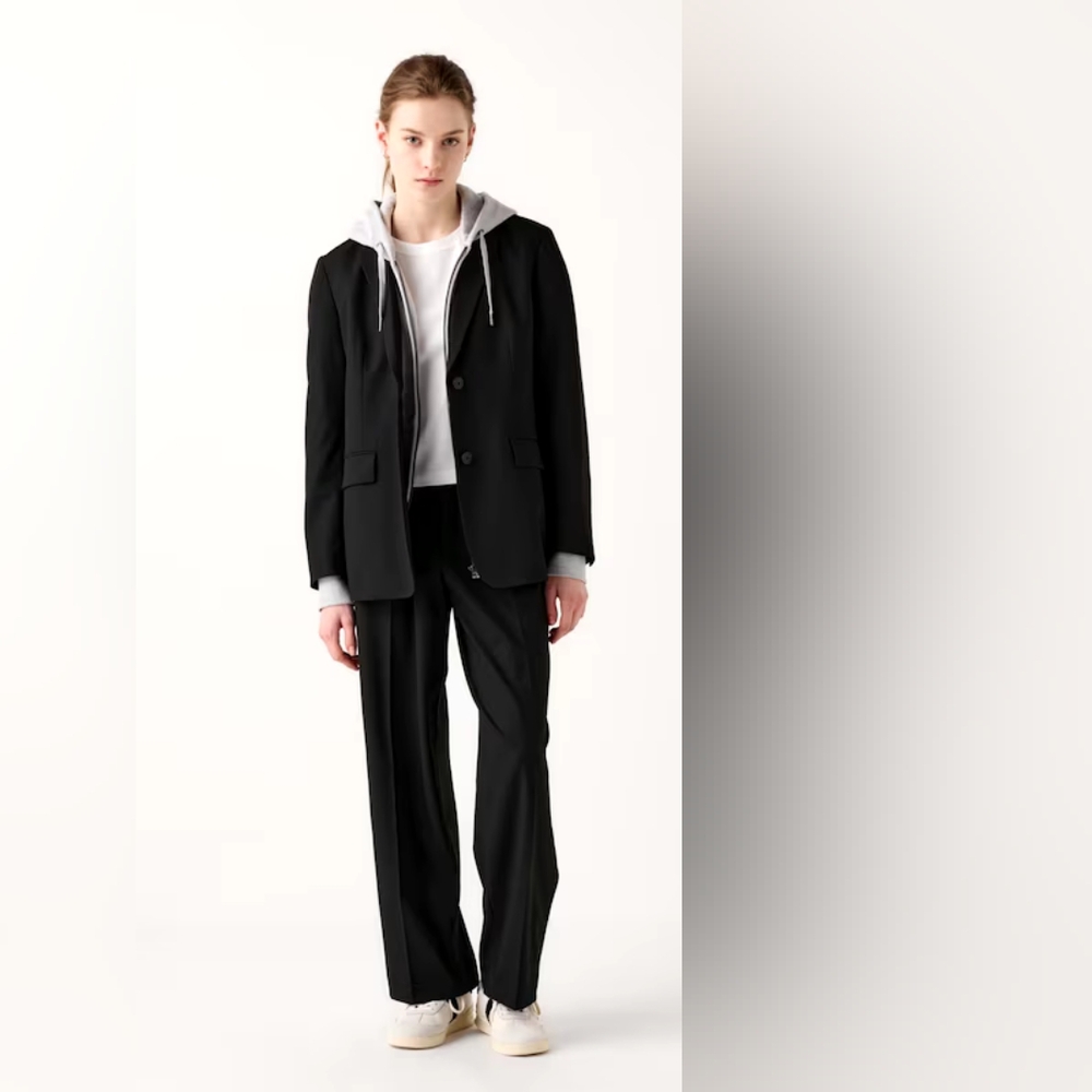 Uniqlo Wide-fit Black Pleated Pants - L